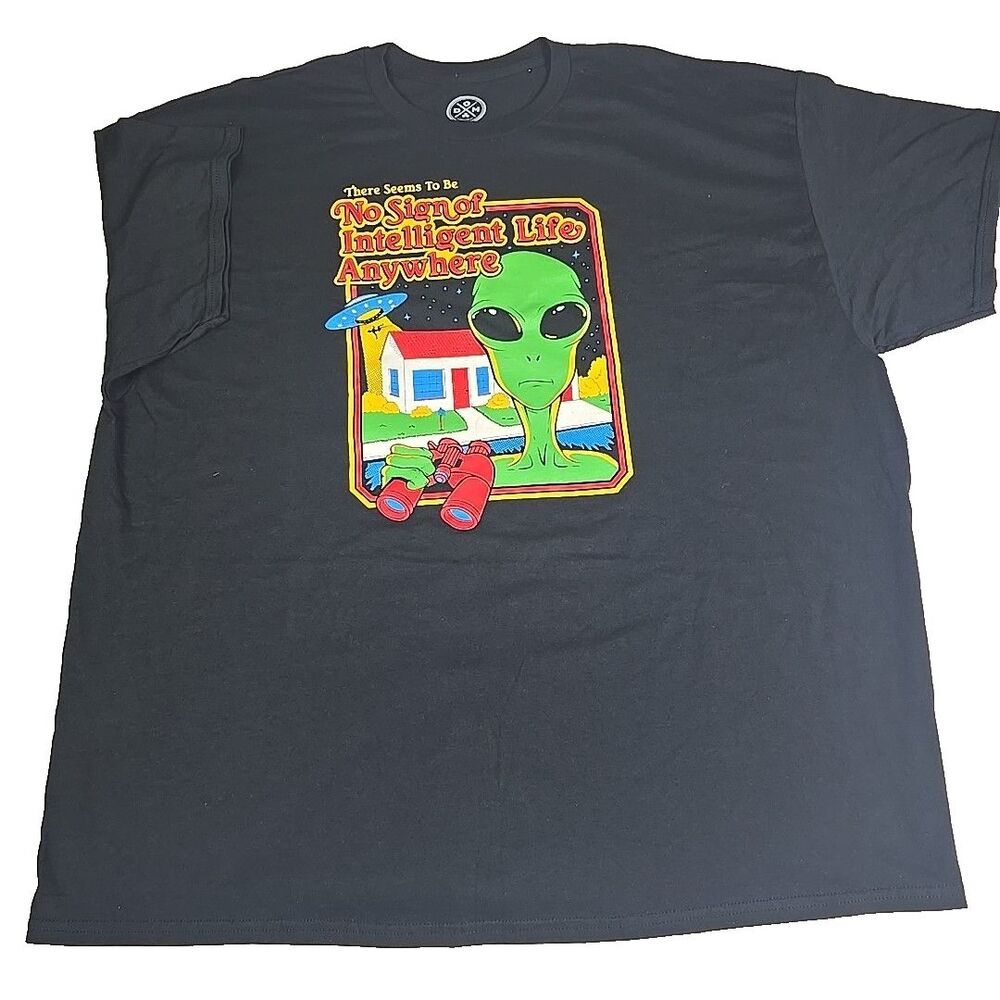 DOM Shirt Adult Black Space Alien Martians Extraterrestrial Humor 3XL (54-56)